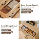 T4TREAM 6 Drawers Dresser Chests for Bedroom, 48" Tall Rustic Chset of Drawers, Wood Dressers Organizer for Bedroom, Living Room,Hallway, Natural Oak by CozyNest Decor