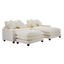Sectional Sofa Upholstered Sofa With Two Removable Ottoman, Two USB Ports, Two Cup Holders And Large Storage Box For Living Room by HouseOfZazla
