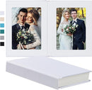 Photo Album 5x7 with Writing Space Linen Cover 5x7 Photo Album Book Holds 20 Photos Ideal for Wedding Theme-Album and Baby Photo Albums (White,20 Pockets) by TinyTreasures Baby Boutique