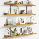Floating Picture Ledge Shelves Set of 4, 36 Inch Shelves with Lip - Large Nursery Book Shelf for Toys Storage, Kids Bookshelf - Wall Mounted Living Room Bedroom Decor Frames by TinyTreasures Baby Boutique