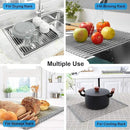Searik Roll up Dish Drying Rack, Over The Sink Rolling Dish Drainer Rack Multipurpose Foldable Kitchen Stainless Steel Dish Rack Sink Drying Rack for Kitchen Sink Counter (17"x 15.7") by CozyNest Decor