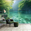 BSFHH Nature Tapestry Forest Tree Sea Cave Wall Hanging, Stream Through Rainforest Landscape Wall Art Tapestry for Bedroom Living room (Lake View, 79"×59", Unframed) by CozyNest Decor
