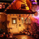 27.8 FT Halloween Decorations, C7 Clear Orange and Purple Halloween Lights, Flickering Flame String Lights Outdoor, E12 Screw Base, Flame String Lights for Halloween Garden Patio Party Decor, Black by GreenHaven Gardens