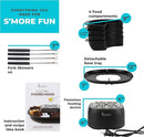 Kusini Smores Maker Tabletop Indoor - Flameless Electric Marshmallow Roaster – 4 Detachable Trays & 4 Roasting Forks – Gift Set & Date Night Idea. Movie Night Supplies & Housewarming Gift by TinyTreasures Baby Boutique