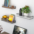 Meangood Floating Shelves Wall Mounted Set of 2, Rustic Wood Wall Storage Shelves for Bedroom,Living Room,Bathroom, Kitchen Pine by CozyNest Decor
