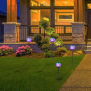 VCUTEKA Solar Lights Outdoor Garden Decor Mosaic Solar Garden Lights Waterproof Glass Ball LED Pathway Stake Light for Landscape Lawn Patio Yard Decoration Purple 6 inch by GreenHaven Gardens