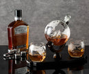 Whiskey Globe Decanter Set with 2 Etched Globe Glasses in Gift Box - Home Bar Accessories for Liquor, Whiskey, Brandy, Gin, Rum, Tequila, Vodka, and Brandy by CozyNest Decor