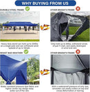 COBIZI 10x30 Pop up Canopy Heavy Duty with 8 Sidewalls, Easy Set-up Commercial Outdoor Party, 100% Waterproof Wedding Canopy Gazebo, 3 Height Adjustable with Wheeled Bag, Dark Blue by GreenHaven Gardens