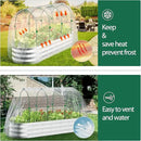 POTEY Raised Garden Bed with Greenhouse Galvanized Planter Box with 2 Greenhouse Cover for Outdoor Gardening Garden Box for Fruit, Vegetable, Flower, Herbs and Strawberry Plant by GreenHaven Gardens