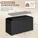 Devoko 100 Gallon Deck Box, Waterproof Outdoor Storage Box with Cushion (Black) by GreenHaven Gardens