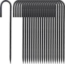 12 Inch Heavy Duty Rebar Stakes, 20-Pack Galvanized Steel J Hook Tent Stakes for Outdoor Decorations, Inflatables, Fencing, Gardening, Gazebo and Swing Set Anchors by CozyNest Decor