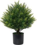 Artificial Topiary Ball Tree 19''T Faux Little Bush Ball Tree UV Resistant Shrub Potted Artificial Plant for Outdoor Indoor Front Porch Garden by GreenHaven Gardens