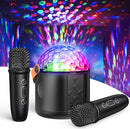 Karaoke Machine with Disco LED Lights for Adults Kids, Portable Bluetooth Speaker with 2 Wireless Microphone Toys Gifts for Girls Boys Birthday Family Home Party by TinyTreasures Baby Boutique