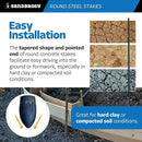 Sandbaggy Round Steel Concrete Form Stakes with Nail Holes - Rust Resistant Coating - Removable, Reusable (100, 3/4 in X 48 in) by CozyNest Decor