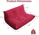 Bean Bag Chair, Oversized Loveseat Fireside Chair for Adults, 2 Seater with Memory Foam Filled, Lazy Sofa Lounge Floor Sofa for Living Room, Bedroom, Office, No Assembly Required. (Burgundy) by CozyNest Decor