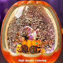 Halloween Snow Globe Pumpkin Halloween Decorations Indoor Gnome Black Cat Bat Swirling Glitter Timer by CozyNest Decor