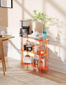 Clear Bookshelf, Acrylic Bookcase with Open Book Shelf for Office Living Room Bedroom (3 Tier Orange) by CozyNest Decor