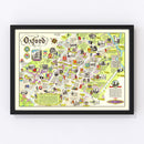 Vintage Map of Oxford, England 1949