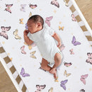 Lambs & Ivy Butterfly Dreams Pink/Gold 3-Piece Nursery Baby Crib Bedding Set by TinyTreasures Baby Boutique