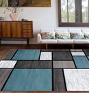 Rugshop Contemporary Modern Boxes for Home Office,Living Room,Bedroom,Kitchen Non Shedding Area Rug 9' X 12' Blue/Gray by TinyTreasures Baby Boutique