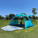 DLUCKY Beach Tent for 1/2/3/4/5/6 Person,Anti-UV Portable Sun Shade ShelterUPF 50+,Both Sides Extendable Floor,Extendable Awning,with 2 Ventilating Mesh Windows,Lightweight & Easy Setup. by TinyTreasures Baby Boutique