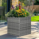 LEWIS&WAYNE Large Square Planter Box Handmade Wicker Tall Planters for Outdoor Plants with Removable Liners Modern Planter for Indoor Outdoor Garden Patio Front Porch - Gray, 17''x17''x18'' by CozyNest Decor