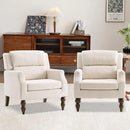 Kidol & Shellder White Oversized Accent Chair for Living Room Set of 2 Modern Reading Chair with Back Wide Upholstered Comfy Single Sofa Chair for Bedroom Lounge Side Corner Fabric Armchair by CozyNest Decor