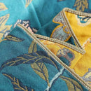 Boho Muslin Blanket for Adults 4-Layer Gauze Twin Size Soft Cozy 100% Cotton Summer Cooling Blanket Floral Decor for Sofa Bed Coverlet Both Sides (Flowr Branch Teal, Twin 60 x 80 in) by CozyNest Decor