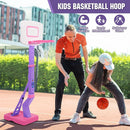 SUPER JOY Toddler Pink Basketball Hoop for Kids 1-3,2-4 5 Years Old, Adjustable Mini Hoop Set for Indoor Outdoor Play, Portable Basketball Goal Sports Toys for Little Boys Girls Birthday Gifts by TinyTreasures Baby Boutique
