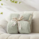 Snuggle Sac Heather Sage Green Throw Blanket for Couch, Reversible Super Soft Knitted Blankets Warm Cozy Fuzzy Throws for Sofa, Bed, Camping, Sage Green, 50x60 inches by TinyTreasures Baby Boutique