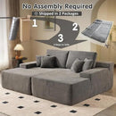 ovios 81" Oversized Sectional Double Lounge Chaise with Cloud Plush Sofa Bed, No Assembly Required, Fluffy Modern Sleeper Loveseat Chair for Indoor Living Room Bedroom Reading, Grey (Corduroy Fabric) by CozyNest Decor
