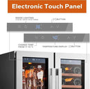 Ca'Lefort 24 Inch Wine and Beverage Refrigerator, 60 Can and 20 Bottle Wine Fridge 36-72°F, 3 LED Dual Zone Wine Cooler with Glass Door, Built-in Compressor Refrigerator for Home/Kitchen (4.10 cu.ft) by CozyNest Decor