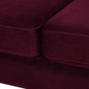 Jack 84" Modern Tuxedo Tufted Sofa, Burgundy Velvet