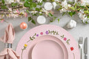 Whaline 4Pcs Round Placemats Spring Flower Embroidered Place Mats Pink Floral Dinner Table Mats for Home Holiday Wedding Bridal Baby Shower Birthday Party Decor by CozyNest Decor
