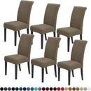 Joccun Chair Covers for Dining Room Set of 6,Dining Chair Slipcovers Stretch Dining Room Chair Covers Seat Protector,Washable Parsons Chair Cover for Home,Hotel,Banquet(Fossil,6 Pack) by CozyNest Decor