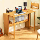 39.37" Bamboo Folding Desk,Space-Saving Computer Desk for Small Spaces, Foldable Study Table for Bedroom, Home Office, Dorm, Apartment (Natural) by CozyNest Decor