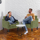 VINGLI Accent Chairs Set of 2 Living Room Chairs Olive Green Reading Chair for Bedroom Scooped Arm Chair Mid Century Modern Accent Chairs Upholstered Comfy Chair for Apartment, Waiting Room by CozyNest Decor
