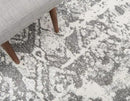 Unique Loom Rosso Collection Vintage, Geometric, Bohemian, Traditional, Distressed, Southwestern Area Rug, 2' 0" x 6' 0", Light Gray/Ivory by CozyNest Decor