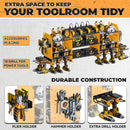 Upgrade Large Power Tool Organizer Wall Mount with Charging Station Tool Storage Rack with 6.5FT Power Strip 10 Drill Holder and Storage Rack for Garage Organization by GreenHaven Gardens
