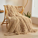 XeGe Plush Faux Fur Throw Blanket, Camel Luxurious 50x60 Shaggy Furry Blanket, Fluffy Microfiber Velvet Couch Throw, Ultra Soft Fuzzy Office Throw, Winter Fall Lap Blanket for Sofa Bed Camel by CozyNest Decor
