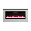 65" Electric Fireplace With Wall Mantel, 50" Fireplace Insert Heater, Remote Control, Timer For Living Room - Antique White