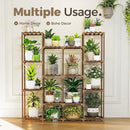 Bamworld Plant Stand Indoor Large Plant Shelf Tall Flower Stands 14 Pots Outdoor Plant Rack for Garden Balcony Patio Window Living Room Corner Wood by GreenHaven Gardens