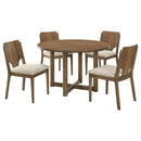 Graham - 5 Piece Round Dining Table Set - Walnut by HouseOfZazla