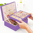 Girls Jewelry Box for Earrings Jewelry Organizer Box Teen Girls Earrings Organizer Jewelry Box with Earring Holder Organizer Stud Earring Box for Girls Womens Jewelry Case Organizer Purple by TinyTreasures Baby Boutique