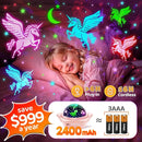 Onefire Girl Gifts, 6 Films Light Projector Unicorn Toys for Girls Age 4-6,Rechargeable Night Lights for Bedroom,360° Rotating Butterfly Lamp for Room Decor,Mermaid Princess Toddler Toys Toddler Gifts by TinyTreasures Baby Boutique