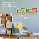 Nursery Book Shelves Set of 2 - Artisanal Natural Rattan Scalloped Book Shelf for Kids Rooms 15.8" W, Cute Wicker Nursery Bookshelf Wall Mounted, Handwoven Floating Kids Bookshelf, Baby Boho Decor by TinyTreasures Baby Boutique