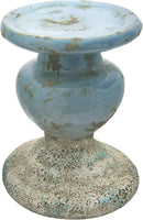 Creative Co-Op Large Distressed Blue Terracotta Pillar Candle Holder by CozyNest Decor