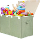 popoly Large Toy Box Chest with Lid, Collapsible Sturdy Toy Bin Storage Organizer Boxes Baskets for Kids, Boys, Girls, Nursery, Playroom, 25"x13" x16" by TinyTreasures Baby Boutique