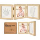 Baby Shower Gifts for Boys, Girls - Baby Hand and Footprint Kit, Newborn Handprint Kit, Keepsake Photo Frame, Nursery Picture Frame, Gender-Neutral Newborn Keepsake Gifts (Ash Wood) by TinyTreasures Baby Boutique