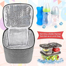 Accmor Breastmilk Cooler Bag with Ice Pack, Baby Bottle Cooler Bags, Insulated Tote Bags On The Go, Fits 4 Large 8oz Bottles, for Nursing Mom Daycare Travel, Grey by TinyTreasures Baby Boutique